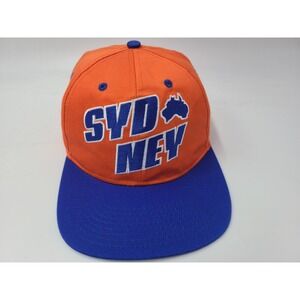 Vintage Sydney Australia Eclipse Snapback Hat Cap Travel Men Women Orange Blue